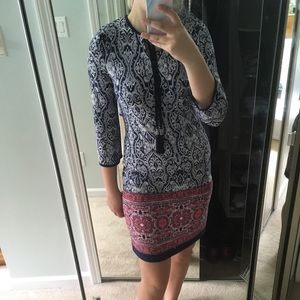 patterned blue & pink dress